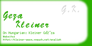 geza kleiner business card